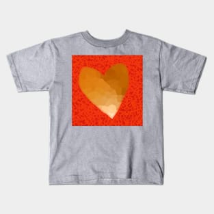 Gold Heart on Red Kids T-Shirt